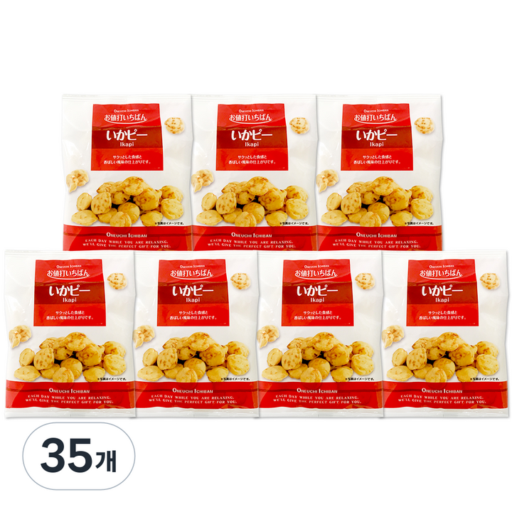 후지야혼텐 이키피 오징어 스낵, 39g, 35개