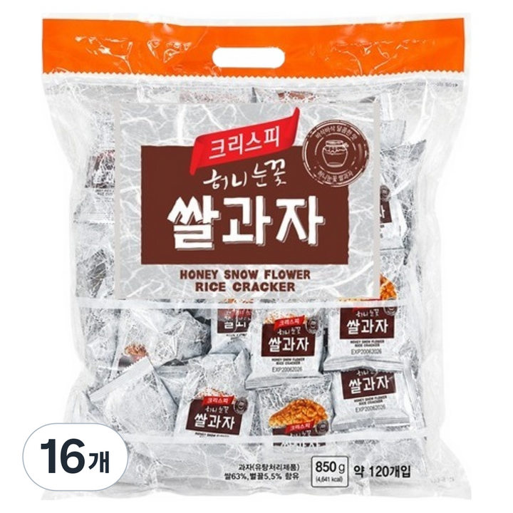 크리스피 허니 눈꽃 쌀과자, 850g, 16개
