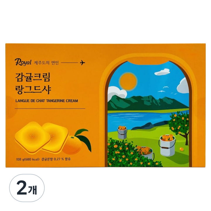 제주 감귤크림 랑그드샤, 108g, 2개