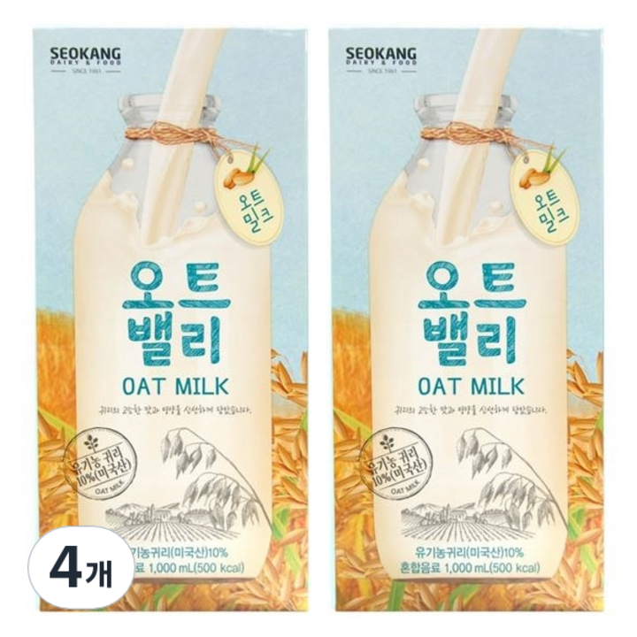 오모패밀리 서강유업 우유, 1L, 4개