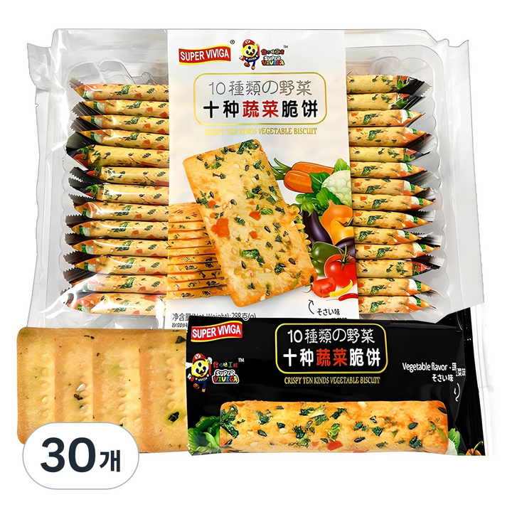 슈퍼비비가 크리스피 10가지 야채맛 비스킷, 288g, 30개