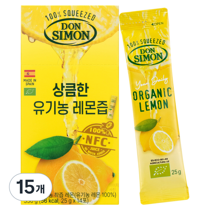돈시몬 유기농 착즙 레몬즙, 25g, 210개
