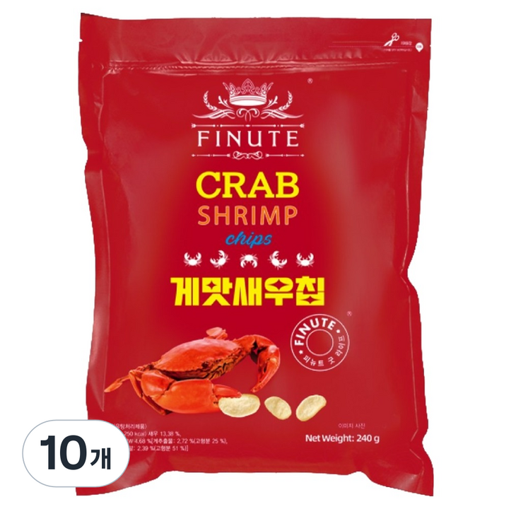 피뉴트 게맛 새우칩 과자, 10개, 240g