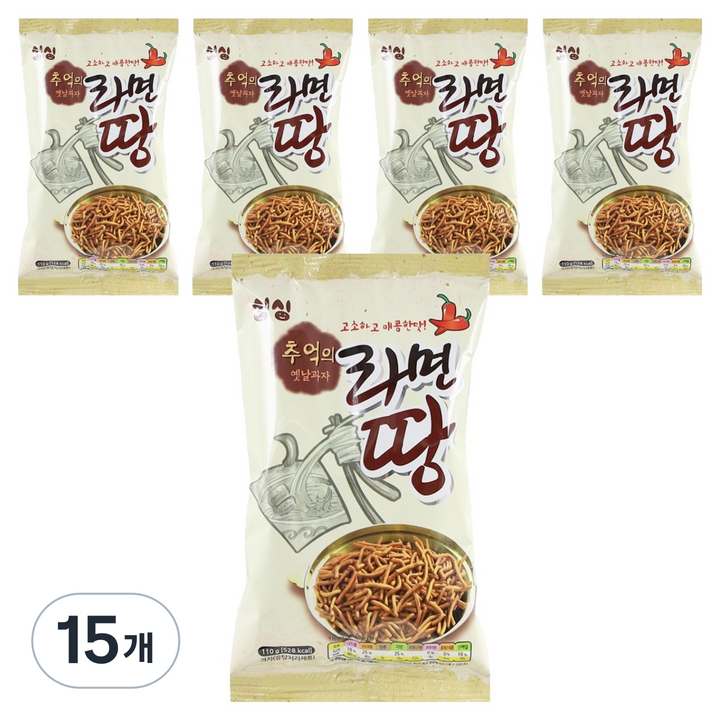 싱싱 추억의 옛날과자 라면땅, 110g, 15개