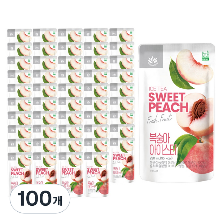 발란스그로우 복숭아 아이스티, 230ml, 100개