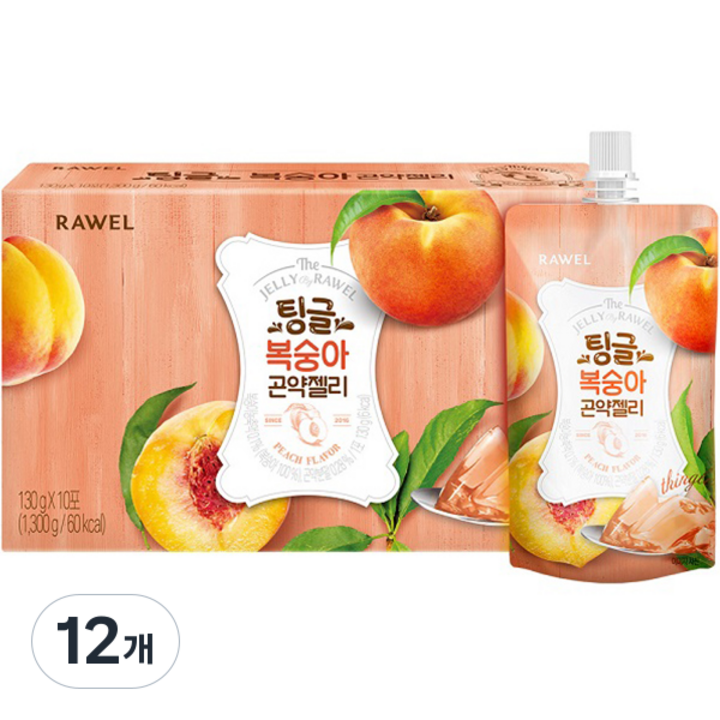 팅글 복숭아 곤약젤리 10개입, 1.3kg, 12개