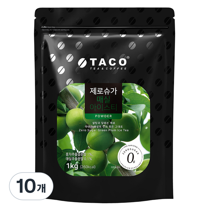 타코 제로슈가 매실 아이스티 분말, 1kg, 10개, 1개입