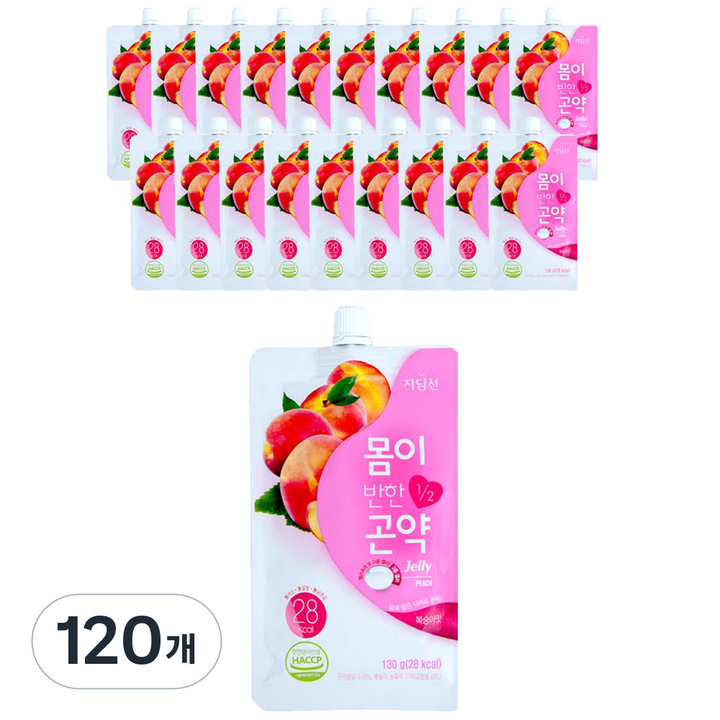 자담선 몸이반한 곤약 젤리 복숭아맛, 130g, 120개