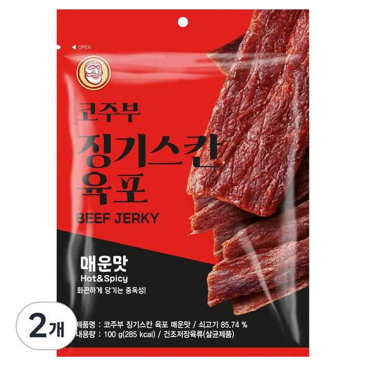 코주부 징기스칸 육포 매운맛, 100g, 2개