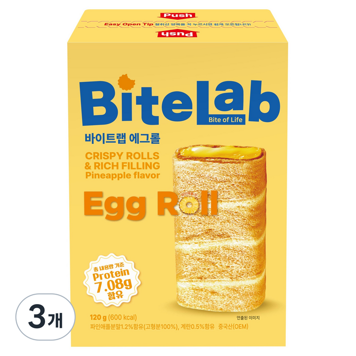 바이트랩 에그롤 파인애플맛, 120g, 3개