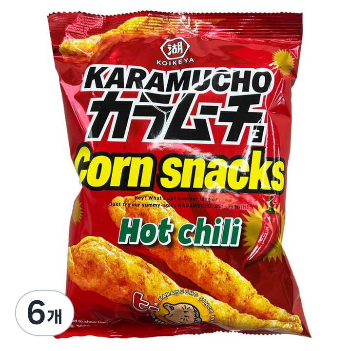 카라무쵸 핫 칠리 콘스넥, 65g, 6개
