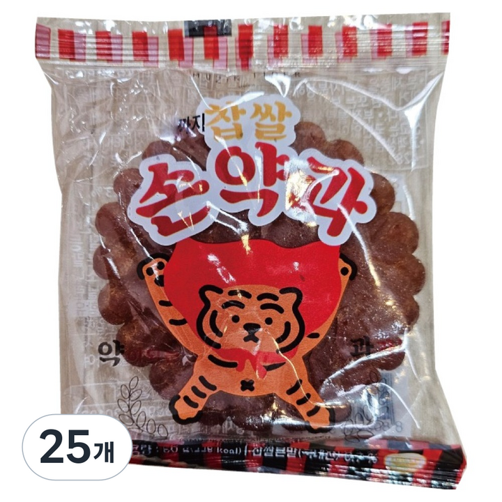 무직타이거 찹쌀손약과, 50g, 25개