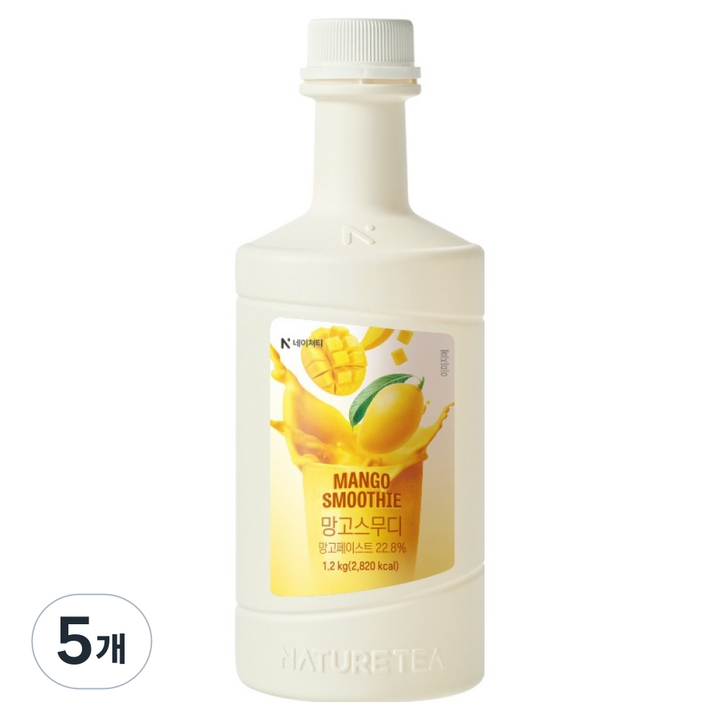 네이쳐티 망고 스무디 베이스, 5개, 1.2kg
