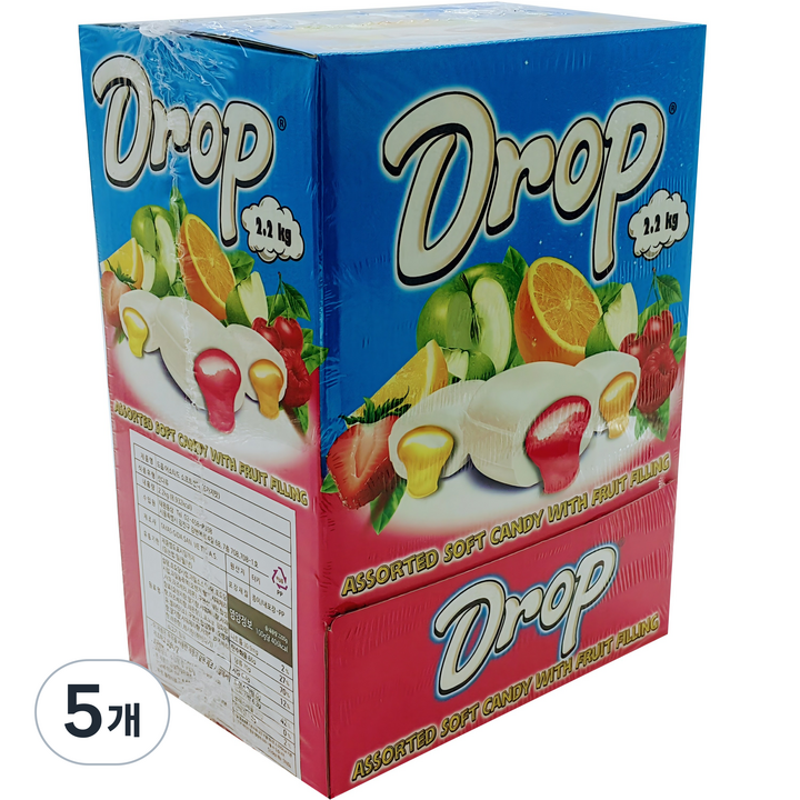 드롭 어소티트 소프트캔디 6가지맛, 2.2kg, 5개