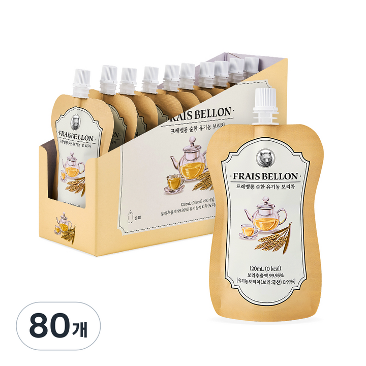 프레벨롱 순한 유기농 보리차, 120ml, 80개