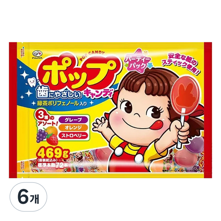 후지야 팝캔디 파티팩, 6개, 432g