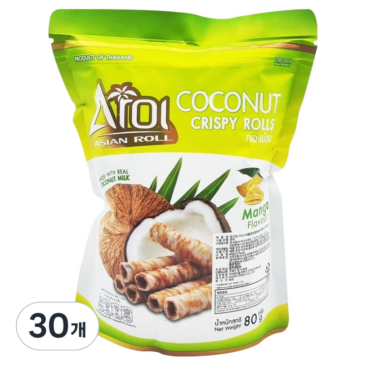아로이 망고향 크리스피롤, 80g, 30개