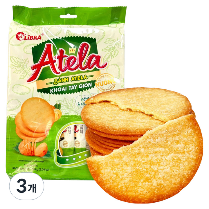 아텔라 포테이토 크래커, 228g, 3개