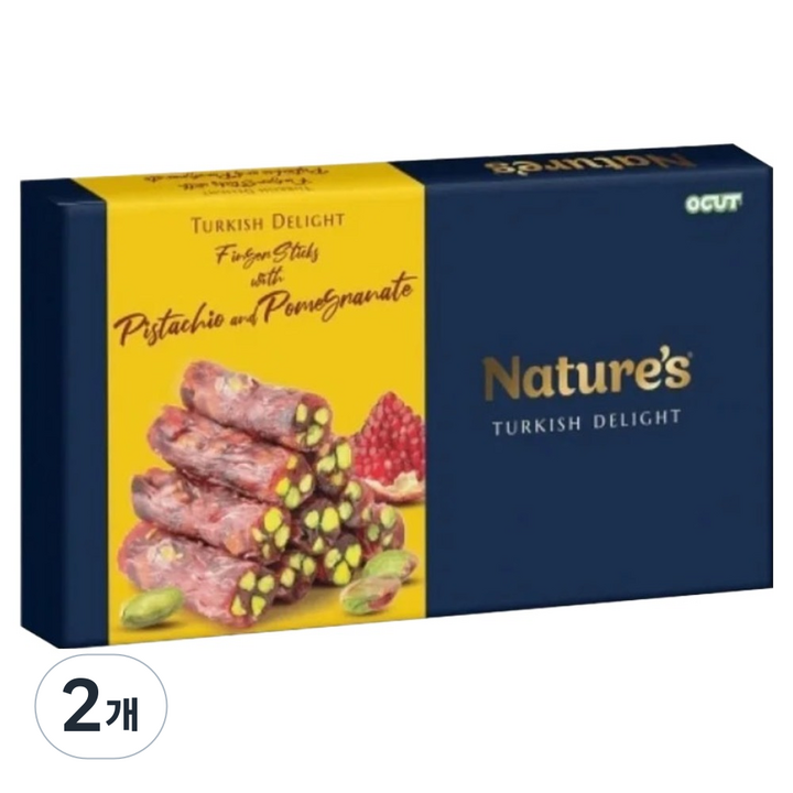 오굿 로쿰 네이쳐스 터키쉬 딜라이트 핑거스틱스 피스타치오 앤 석류향 피스타치오, 250g, 2개