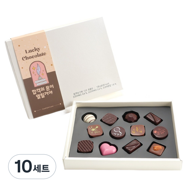 수능만점 합격의단맛 수제초콜릿 12구, 108g, 10세트