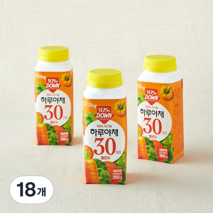 하루야채 유기농 인증 하루야채 옐로우, 18개, 200ml