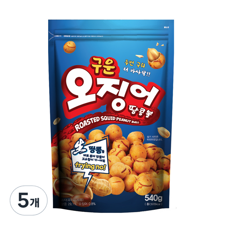 우농 구운 오징어 땅콩볼, 540g, 5개