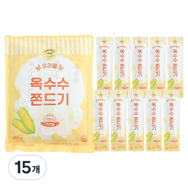 파머스휴 우리밀 100% 옥수수 쫀드기 10p, 350g, 15개