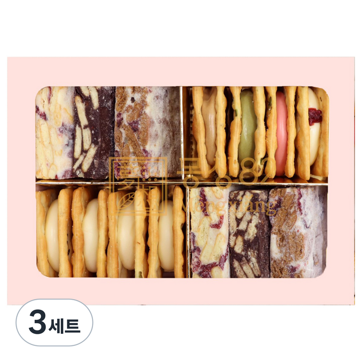 몽샹82 누가크래커 + 클래식 쫀득쿠키 올인원 14p +쇼핑백, 3세트, 340g