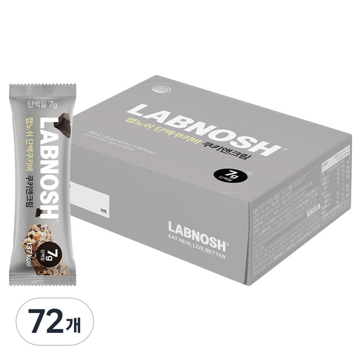 랩노쉬 단백쿠키바 쿠키앤크림, 35g, 72개