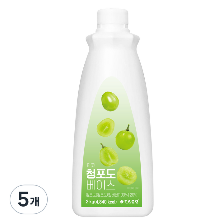 신광식품 타코 청포도 베이스, 2kg, 5개