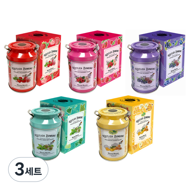 위니비니 퀘스틀리히봉봉 캔디 5종 세트, 3세트, 65g