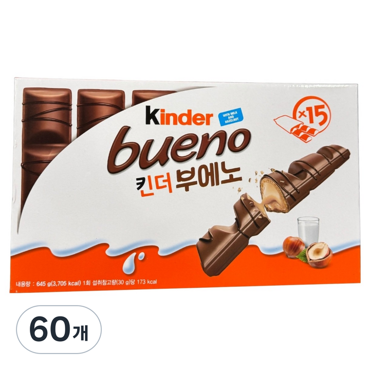 킨더 부에노 초콜릿 15p, 43g, 60개