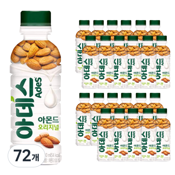 코카콜라 아데스 아몬드 오리지널 음료, 210ml, 72개