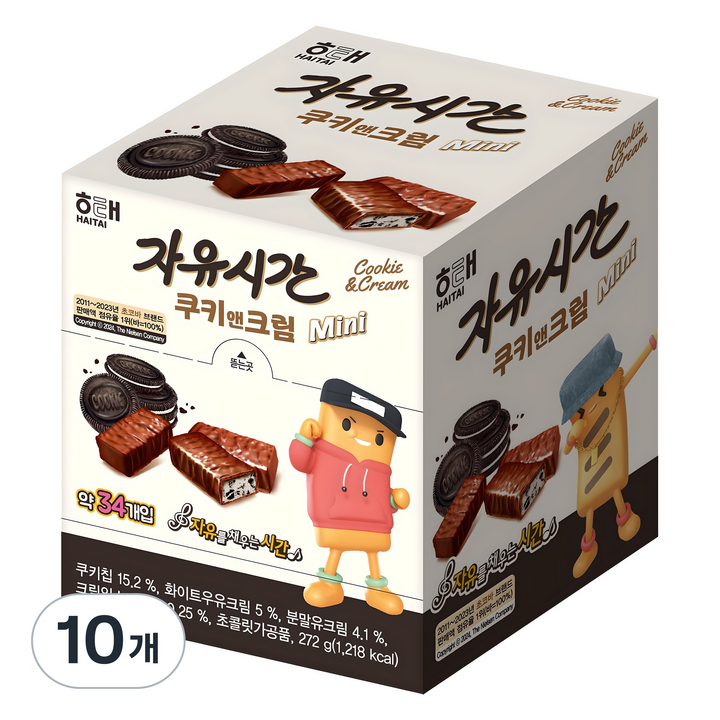 자유시간 미니 쿠키앤크림, 272g, 10개