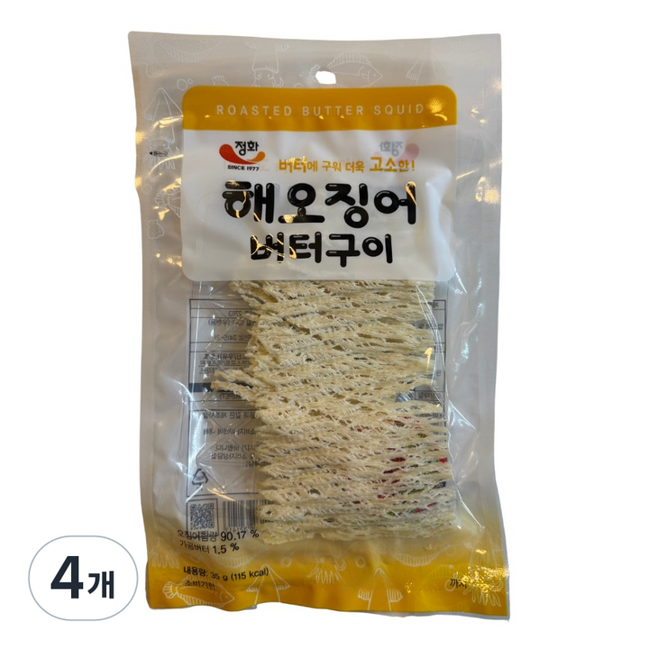 정화식품 해오징어버터구이, 35g, 4개