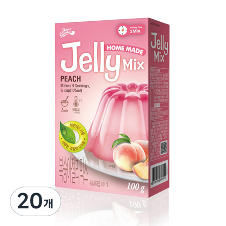 브레드가든 복숭아젤리믹스 젤리만들기, 100g, 20개