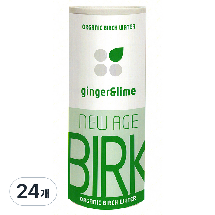 실랜드비르크 유기농 자작나무 수액 비르크 음료 진저 앤 라임, 250ml, 24개
