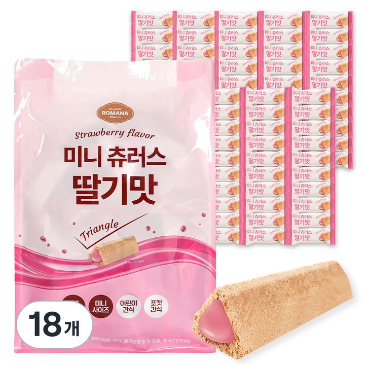 로마나 미니 츄러스 딸기맛, 18개, 200g