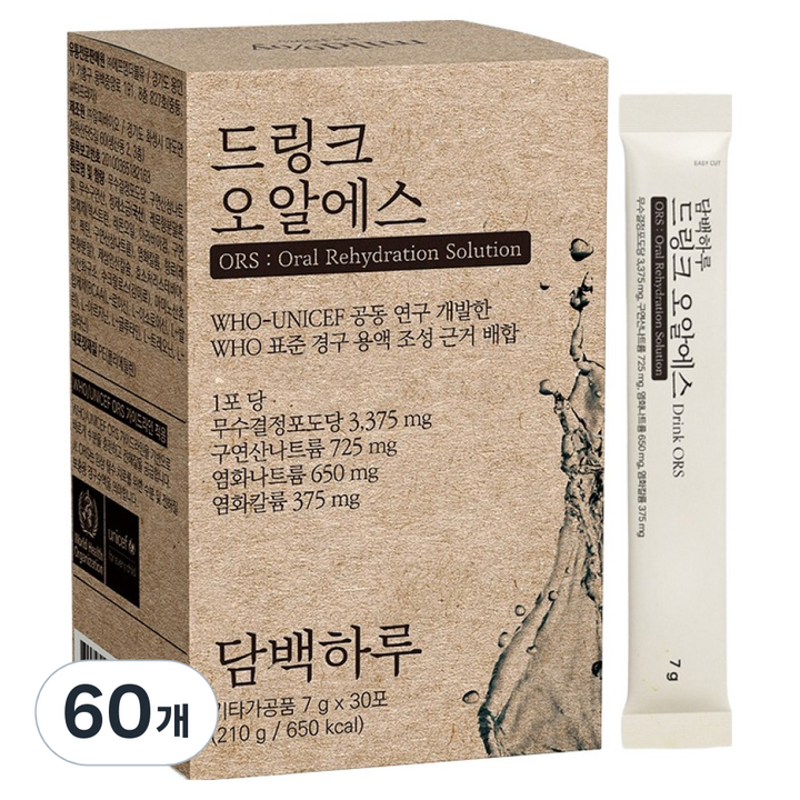 담백하루 드링크 오알에스, 7g, 60개