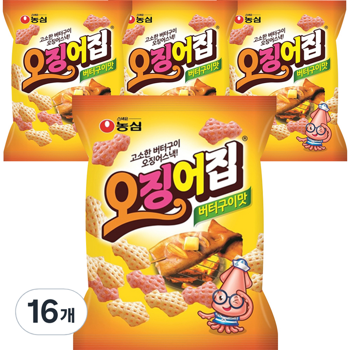 농심 오징어집, 83g, 16개