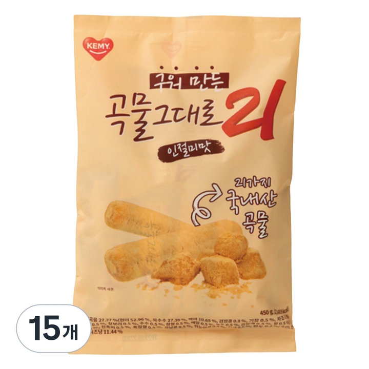 곡물그대로21 구워만든 곡물그대로 21 인절미, 15개, 450g