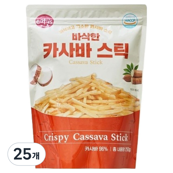 이더스 바삭한 카사바 스틱, 250g, 25개