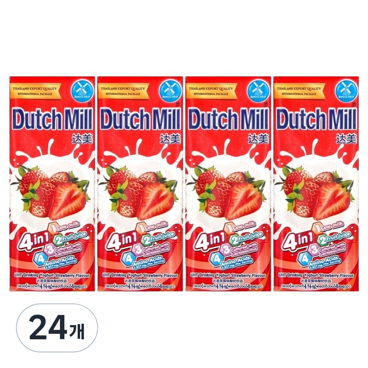 더치밀 요거트 드링크 딸기맛, 24개, 180ml
