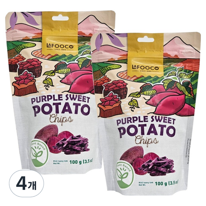 라푸코 자색고구마칩스, 100g, 4개