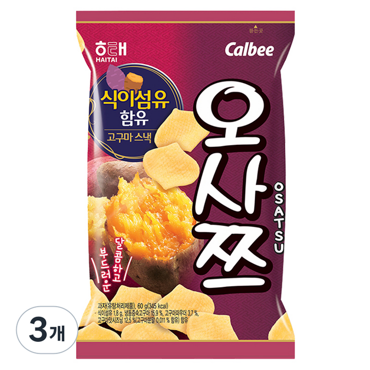 해태제과 오사쯔, 60g, 3개