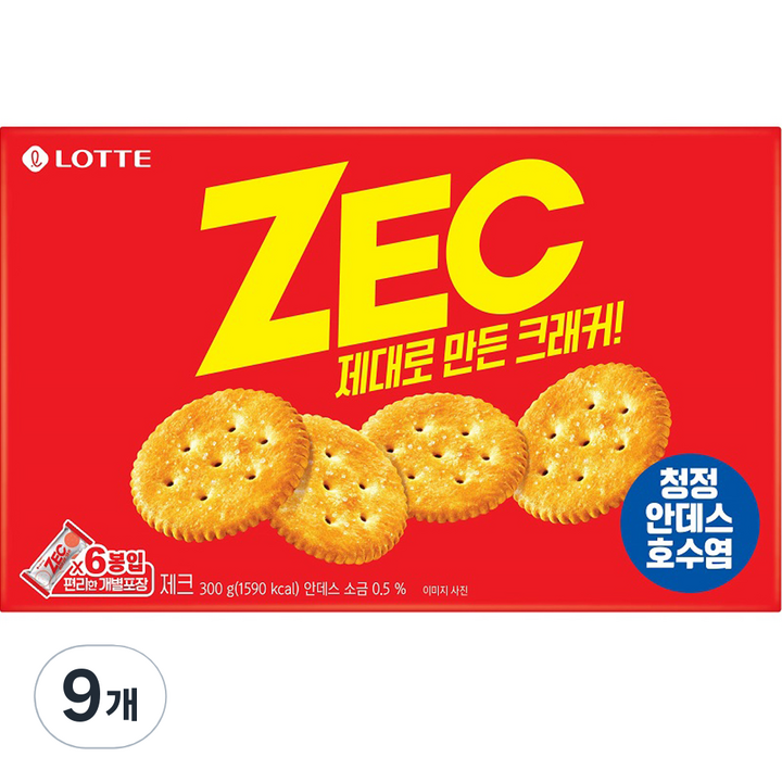 롯데웰푸드 제크 오리지날, 300g, 9개