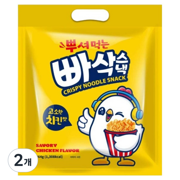 뿌셔먹는 빠삭스낵 고소한 치킨맛, 264g, 2개