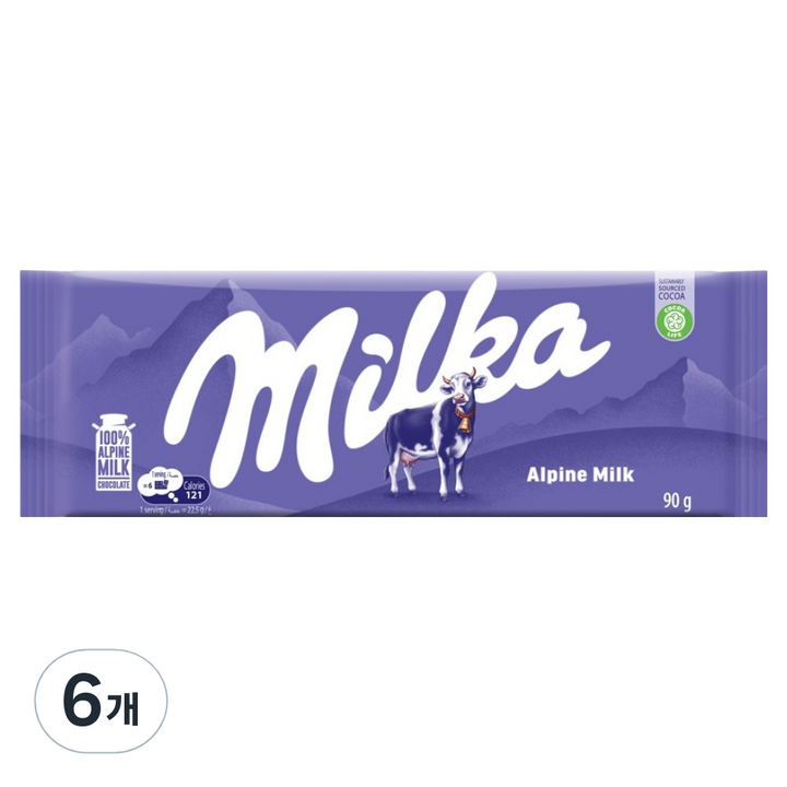 밀카 알프스밀크, 90g, 6개
