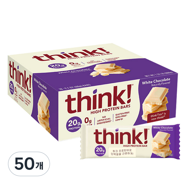 띵크 화이트초코향 프로틴바, 50개, 60g