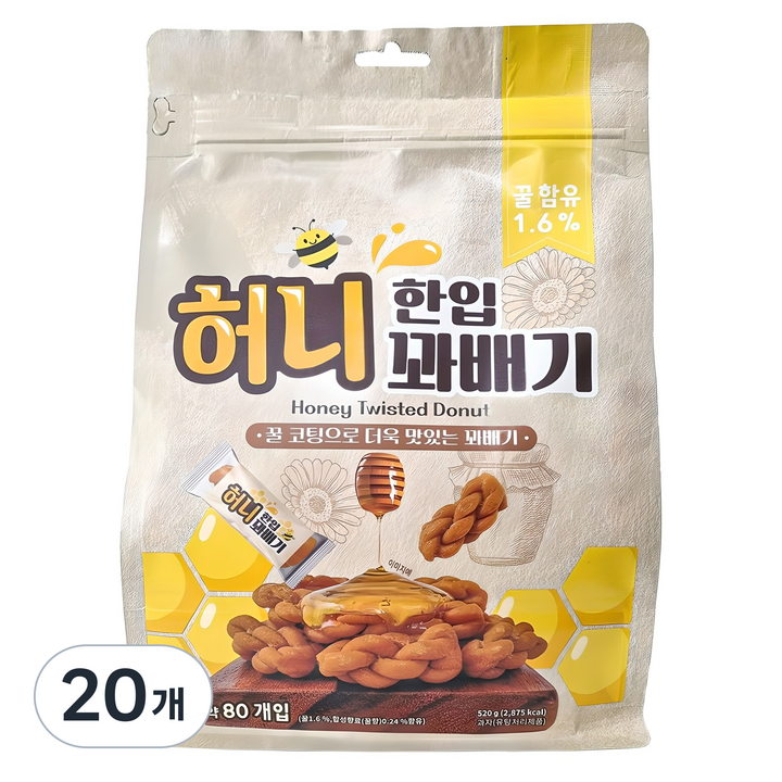 한입 허니 꽈배기, 520g, 20개